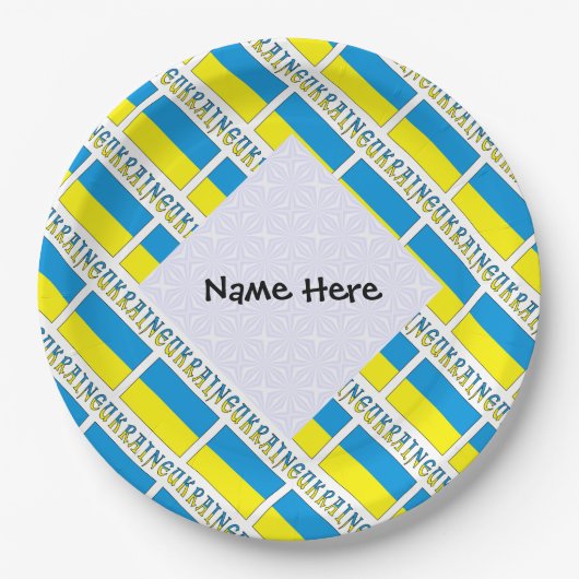 Speciaal geïndividualiseerde Oekraïense en Oekraïe Papieren Bordje (Voorkant)