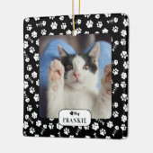 Speciaal gekatte visbont en foto's van pet keramisch ornament (Links)