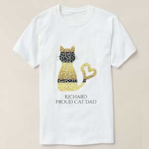 Speciaal gekleurd peuterkat Papa Black Gold Cat T-shirt