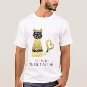 Speciaal gekleurd peuterkat Papa Black Gold Cat T-shirt (Voorkant)