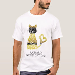Speciaal gekleurd peuterkat Papa Black Gold Cat T-shirt