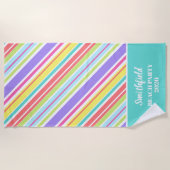 Speciaal gekleurde strepen strandlaken (Voorkant)