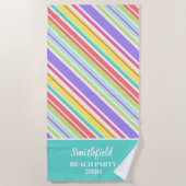 Speciaal gekleurde strepen strandlaken (Voorkant)