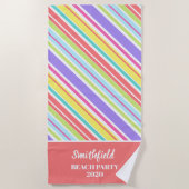 Speciaal gekleurde strepen strandlaken (Voorkant)