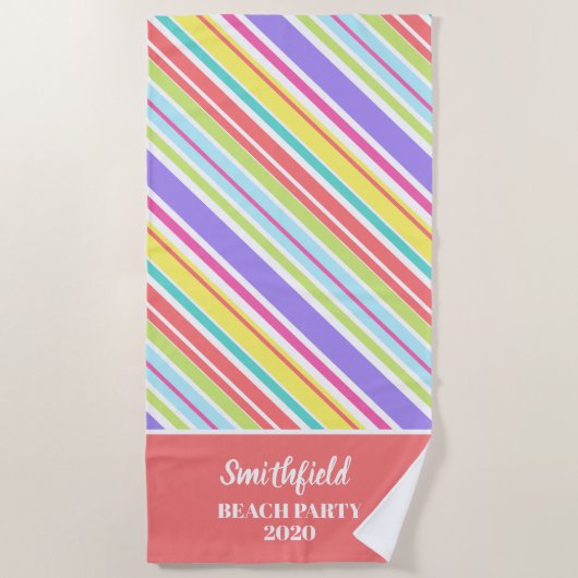 Speciaal gekleurde strepen strandlaken (Voorkant)