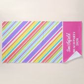 Speciaal gekleurde strepen strandlaken (Voorkant)