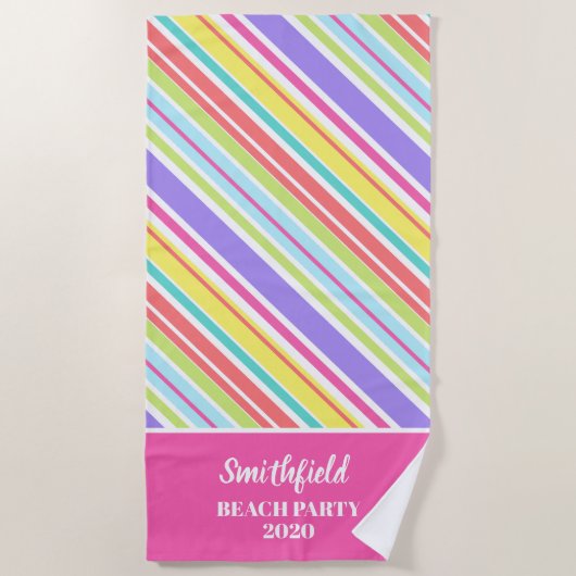 Speciaal gekleurde strepen strandlaken (Voorkant)