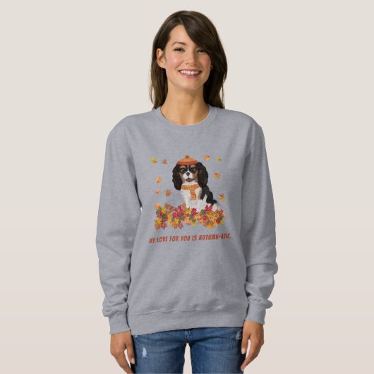 Speciaal gekleurde Tri Cavalier    SpanielSweats Trui (Voorkant volledig)