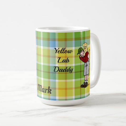 Speciaal gele lab pappie in rood koffiemok (Voorkant rechts)