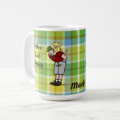 Speciaal gele lab pappie in rood koffiemok (Voorkant links)