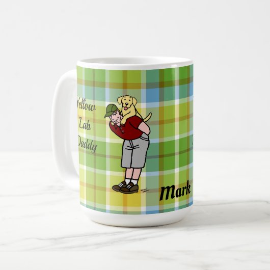 Speciaal gele lab pappie in rood koffiemok (Voorkant links)