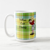 Speciaal gele lab pappie in rood koffiemok (Links)