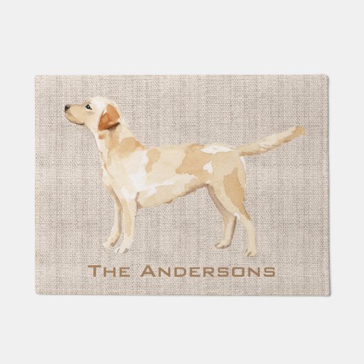 Speciaal gele lab Silhouette Deurmat (Voorkant)