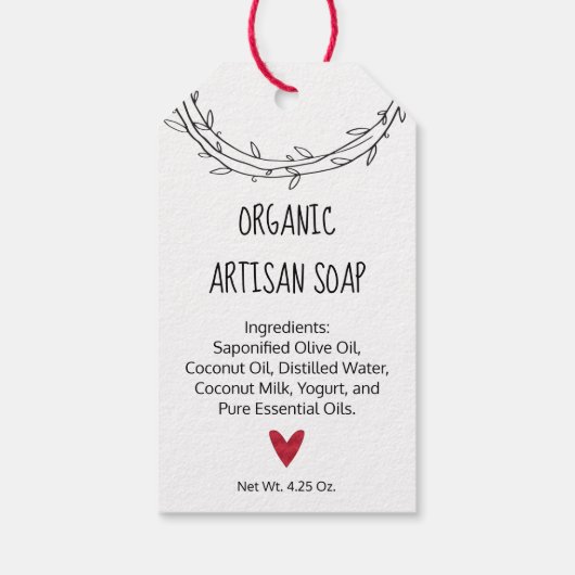 Speciaal geluid "Handmade for you" Kraft Cadeaulabel (Achterkant)