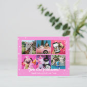 Speciaal geluid met draaiende roze harten Foto Briefkaart (Staand voorkant)