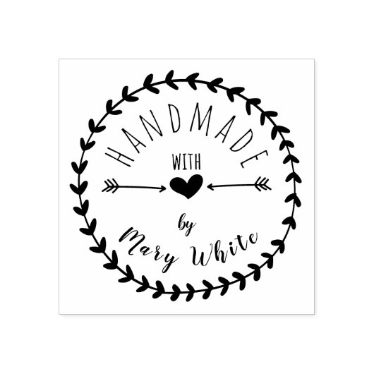 Speciaal gemaakt handgemaakt met liefdeshartrijlen rubberstempel (Afrduk)