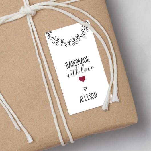 Speciaal gemaakt handgemaakt met Love Red Heart |  Etiket