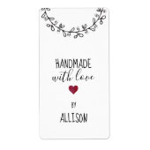 Speciaal gemaakt handgemaakt met Love Red Heart |  Etiket (Voorkant)