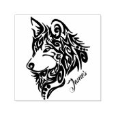 Speciaal gemaakt James Tribal Wolf met naam Zelfinktende Stempel (Design)