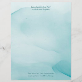 Speciaal gemaakt modern blauw inktontwerp briefhoofd