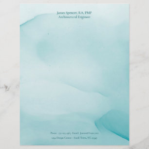 Speciaal gemaakt modern blauw inktontwerp briefhoofd