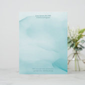 Speciaal gemaakt modern blauw inktontwerp briefhoofd (Staand voorkant)