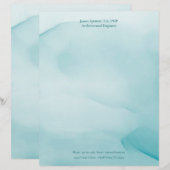 Speciaal gemaakt modern blauw inktontwerp briefhoofd (Voorkant / Achterkant)