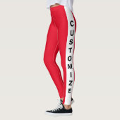 Speciaal gemaakt, stijlvol, grafisch rood wit leggings (Links)
