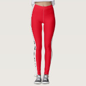 Speciaal gemaakt, stijlvol, grafisch rood wit leggings (Voorkant)