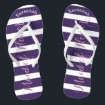 Speciaal gemaakt van edelachtbaar Paars of elke kl Teenslippers<br><div class="desc">Het Paarse en Lila patroon van Stripes van de Lavender - Verandering in Om het even welke Kleur door te klikken past aan. En zeg alles wat je maar wilt. Maak deze van een soort teenslipper met UW bericht op hen. De bridesmaids, bachelorette party, kustlijn aan de tropische kust, oceaancruisesstrand,...</div>