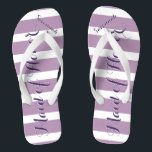 Speciaal gemaakt van edelachtbaar Paars of elke kl Teenslippers<br><div class="desc">Paarse en Lavendel Lila Stripes Pattern - Verander in elke kleur door te klikken op aanpassen. En zeg alles wat je wilt. Maak deze een soort teenslippers die uw boodschap op zich hebben. Wees het gesprek van het strand!</div>