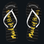 Speciaal gemaakt van Honor Faux Gold of elke kleur Teenslippers<br><div class="desc">Faux Gold White en Black Stripes Patroon - Wijzigen in elke kleur door op Aanpassen te klikken. En zeg alles wat je maar wilt. Maak deze van een soort teenslipper met UW bericht op hen. Wees het praatje over het strand! Gepersonaliseerd met jouw naam of wat dan ook en titel...</div>
