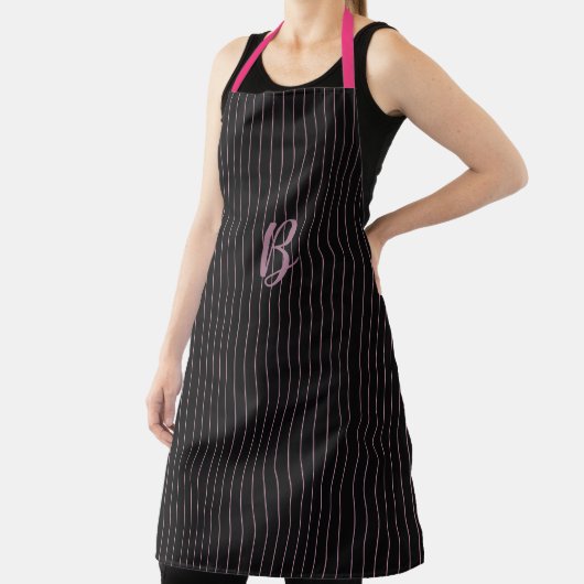 Speciaal/geparkeerd zwart/roze gestript profiel schort (Insitu)