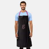 Speciaal/geparkeerd zwart/roze gestript profiel schort (Gedragen)