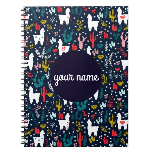 Speciaal gepersonaliseerd alpaca-spiral notebook notitieboek (Voorkant)