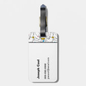 Speciaal gepersonaliseerd angulair geometrisch ret bagagelabel (Achterkant verticaal)