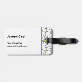 Speciaal gepersonaliseerd angulair geometrisch ret bagagelabel