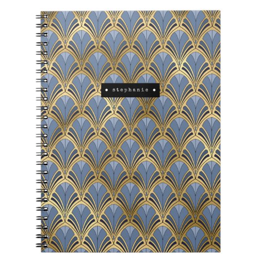 Speciaal gepersonaliseerd art Deco voor een patroo Notitieboek (Voorkant)