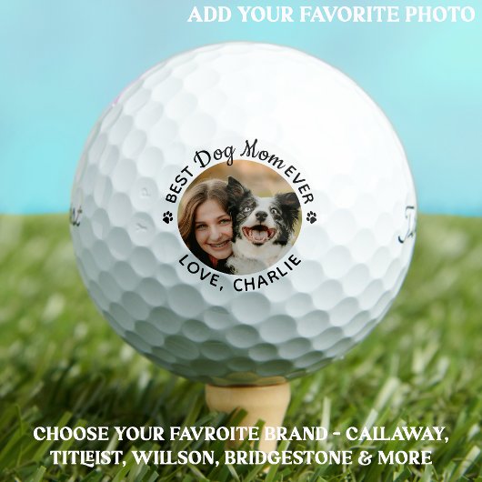 Speciaal gepersonaliseerd beste DOG MOM ooit foto  Golfballen