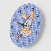 Speciaal gepersonaliseerd blauw geplakt zursery ar grote klok (Hoek)