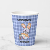 Speciaal gepersonaliseerd blauw geplakt zursery ar papieren bekers (Voorkant)