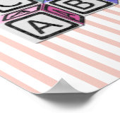 Speciaal gepersonaliseerd blauw geplakt zursery ar poster (Hoek)