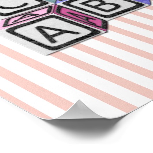 Speciaal gepersonaliseerd blauw geplakt zursery ar poster (Hoek)