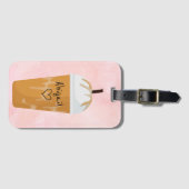 Speciaal gepersonaliseerd chic Coffee Trendy roze Bagagelabel (Voorkant (horizontaal))