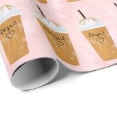 Speciaal gepersonaliseerd chic Coffee Trendy roze Cadeaupapier (Rol Hoek)