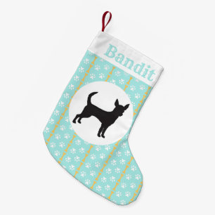 Speciaal gepersonaliseerd Chihuahua Aqua Paw- en b Kleine Kerstsok