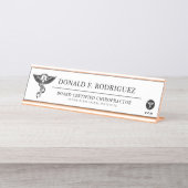 Speciaal gepersonaliseerd chiropractisch bureau naambordje (Voorkant)