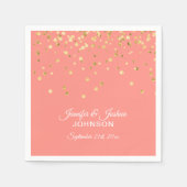 Speciaal gepersonaliseerd CORAL Peach Gold Confett Servetten (Voorkant)