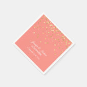 Speciaal gepersonaliseerd CORAL Peach Gold Confett Servetten (Hoek)