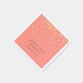 Speciaal gepersonaliseerd CORAL Peach Gold Confett Servetten (Hoek)